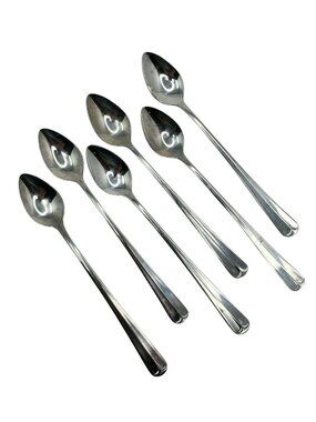 6 Iced Tea Spoons‎ Gran Royale Stainless Flatware UNKNOWN MANUFACTURER